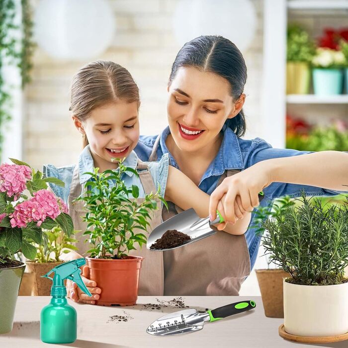 Набір садових інструментів Gartenwerkzeug, 12 предметів міцний комплект для саду з довговічною садовою лопатою, килимком для пересадки рослин, сумкою для зберігання ідеальний подарунок для жінок, чоловіків та любителів садівництва
