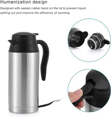 Мл дорожній чайник, автомобільний чайник з нержавіючої сталі 12В прикурювач дорожній чайник електричний чайник для гарячої води ка