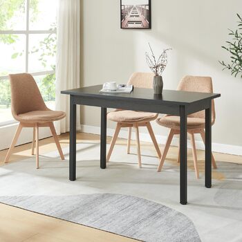 Сучасний обідній стіл Den Haag Black 120x60x75 см стіл для 4 осіб обідній стіл кухонний стіл