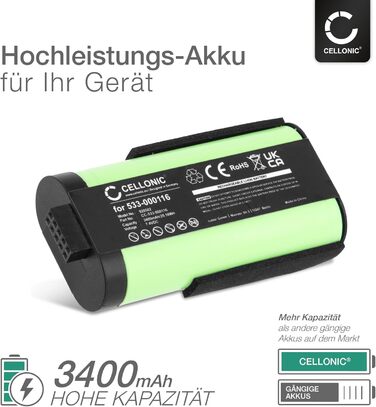 Батарея для динаміка, сумісна з Ultimate Ears UE MegaBoom, S-00147 (3400 мАг, 7,4 В) заміна батареї 533-000116, 533-000138 3400 мАг