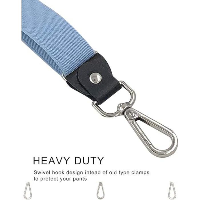 Підтяжки Ausukler Extra Strong 2,5 см з карабін-гачками світло-блакитний