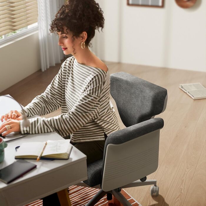 Офісне крісло Newtral FX-FB з підлокітниками/без них, регульоване, крісло зі схрещеними ніжками, крісло для туалетного столика з колесами, письмове крісло, обертове офісне крісло для дому (Freedom-X FB, чорний) Чорний FREEDOM-X FB