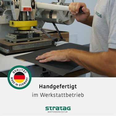 Трисекційних папок для аплікацій, синього кольору, з 2 затискними рейками з текстурою тонкої шкіри - високоякісне тиснення &quotAPPLICATION&quot - безпосередньо від виробника STRATAG, 10