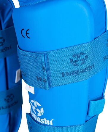 Захисні накладки на гомілку та підйом Hayashi Karate (схвалені WKF) XXL синього кольору