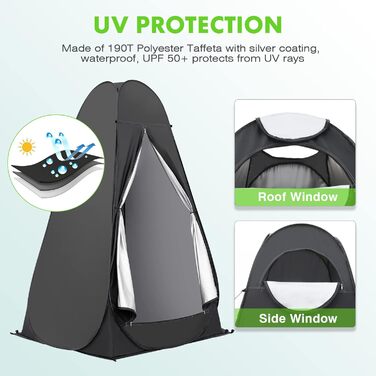Портативний висувний душовий намет - водонепроникний, туалетний намет, пляжний намет, кемпінговий намет, роздягальня з сумкою для перенесення