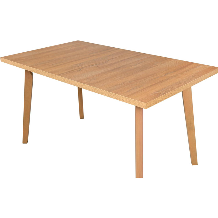 Розкладний обідній стіл - прямокутний - обідній стіл - кухонний стіл - дерев&39яні ніжки чорного кольору - стільниця в ремісничому стилі - сучасний стиль - для 6-10 осіб, 80 x 140-180