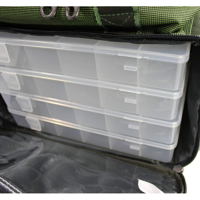 Сумка QMBasic для риболовлі, включаючи 4 коробки для снастей Рибальський чохол для аксесуарів Водовідштовхувальні м&39які лямки Рибальська сумка