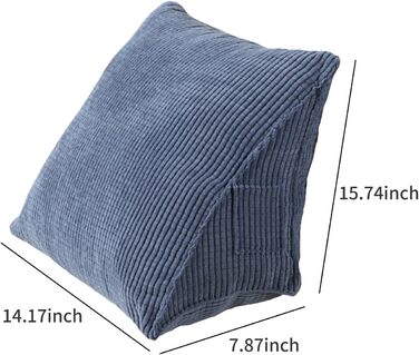 Трикутна подушка Irishom, зручна подушка для читання з кишенею на блискавці, трикутна клиноподібна подушка, невелика подушка для підтримки спини, подушка для офісу, дому, ліжка, дивана, 14,17 * 7,87 * 15,74 дюйма, кава