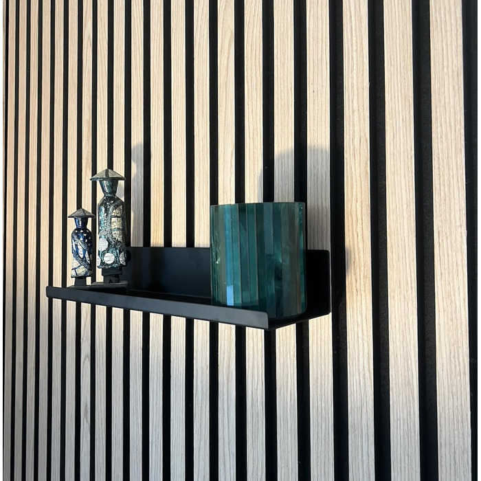 Настінна полиця для акустичних панелей, ширина 30,4 см, металева, свердління не потрібне (34,4 см)