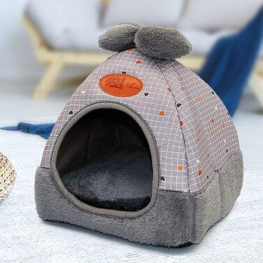 Кроляче ліжко RANYPET для морських свинок, тепле печерне ліжко з бантом, велике сховище для карликових кроликів, хом&39яків, зайчиків, тхорів, щурів, їжаків, шиншил, сіре