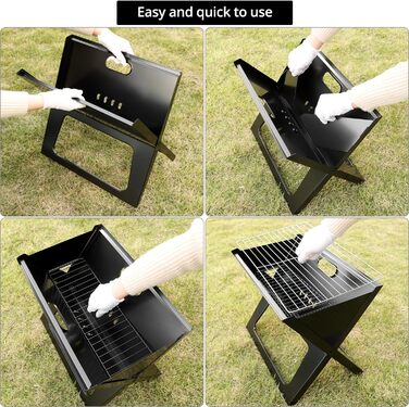 Складаний гриль QWORK, термостійкий гриль для ноутбука, для кемпінгу, подорожей