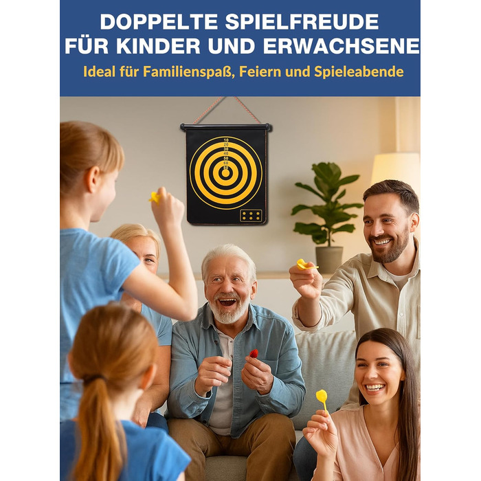 Магнітна мішень для дартсу BATURU для дітей віком від 4 років, двостороння магнітна мішень для дартсу з 12 безпечними дротиками, подарунок для хлопчиків на дні народження та Різдво, ігри в приміщенні/на вулиці