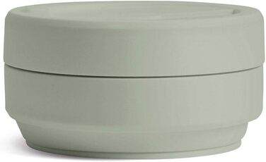 Складана кавова кружка для носіння в дорозі, 355 мл, багаторазова та складна силіконова дорожня кружка з кришкою, портативна, кишеньковий розмір, можна мити в посудомийній машині, колір шавлії, один розмір, сіро-зелений