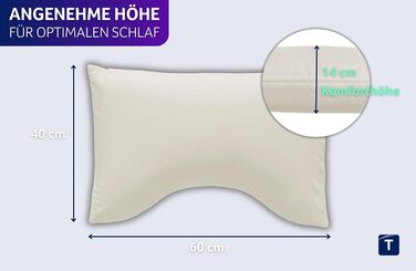 Ексклюзивна спеціальна подушка для сну Traumnacht з в&39язкопружною піною, що знімає тиск, 40 x 60 см, сертифікована Oeko-Tex, виготовлена за німецькими стандартами якості, (1 упаковка), кремова