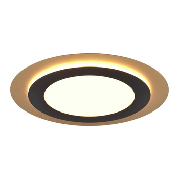 Стельовий LED-світильник Trio Leuchten Morgan 641519280, матовий чорний/золотий, метал та акрил, 46 Вт, з пультом керування, діаметр 45 см