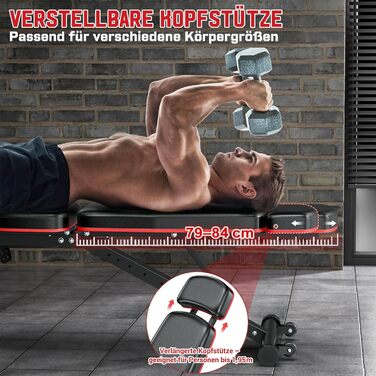 Регульована силова лава XDDIAS з розгинанням ніг та згинаннями, тренувальна лава з підголівником до 410 кг, 10-позиційна лава для домашнього спортзалу з нахилом/плоским/низьким положенням спинки, багатофункціональна силова лава чорного кольору