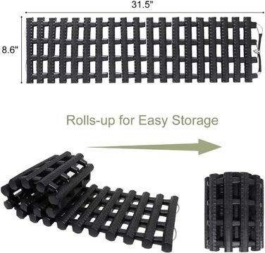 И Набір допомоги при зчепленні з тягою Килимок для відстеження в снігу, льоду або бруді 80 x 22 см, 2 шт.