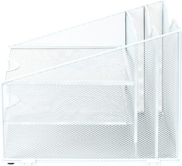 Металевий офісний органайзер EasyPAG A4 з 5 кишенями, тримач для документів, лоток для файлів, тримач для журналів, лоток для листів, органайзер для паперових журналів, білий