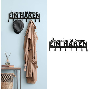 Вішалка для одягу Cepewa, щоб повісити Десь завжди є гачок кажучи 8 гачків 70x25x5см залізо гачки для пальто гачок вішалка (1 x ві