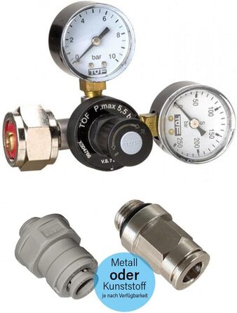 Новий редуктор тиску CO2 від Wasser Group для багаторазових пляшок, включаючи з'єднувач, підходить для системи Brita Yource