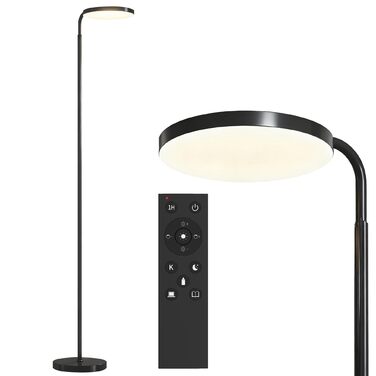 Світильник підлоговий LED HOMCOM, диммер, 2800 лм, з магнітним пультом керування