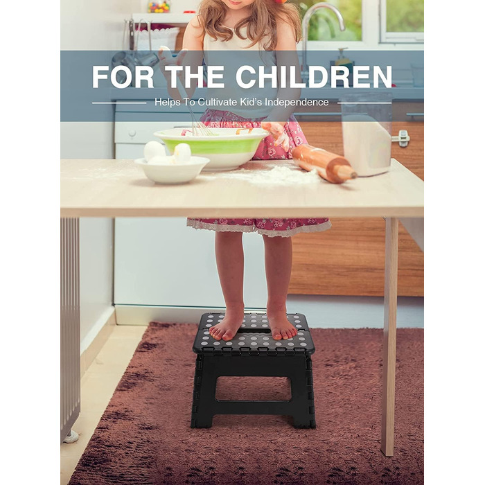 Складаний табурет для дітей - сходинка для дітей складаний пластиковий складаний стілець стілець табурет сходинка для дітей (чорни