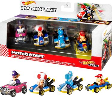 Автомобіль Mario Kart (4 шт.), набір з 4 популярними фігурками, включаючи 1 ексклюзивну модель, іграшка для дітей віком від 3 років, 98 -