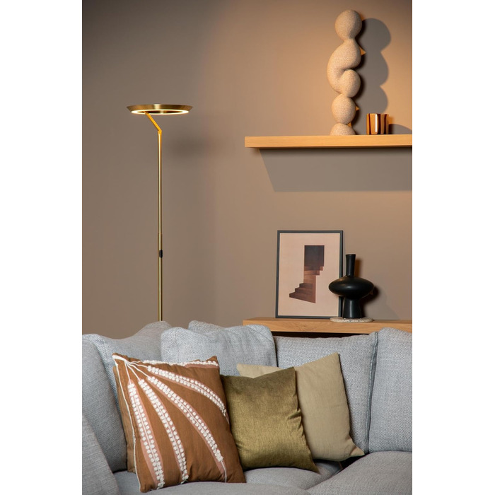 Торшер LUCIDE CELESTE Ø 28 см LED з димером 21W 2700K Матове золото/Латунь