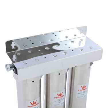Ступенева система фільтрації води під раковиною, ультрафільтрація 0,01 мікрона, 10-футовий корпус резервуара з нержавіючої сталі, пряме підключення та швидка заміна, 3-