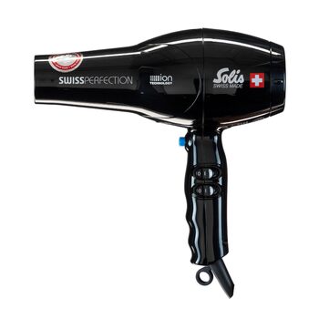 Фен професійний фен з 3 режимами температури та 2 режимами швидкості повітря, функцією холодного обдування, AC-мотором потужністю 2300 Вт та іонізацією. Чорний колір., 440