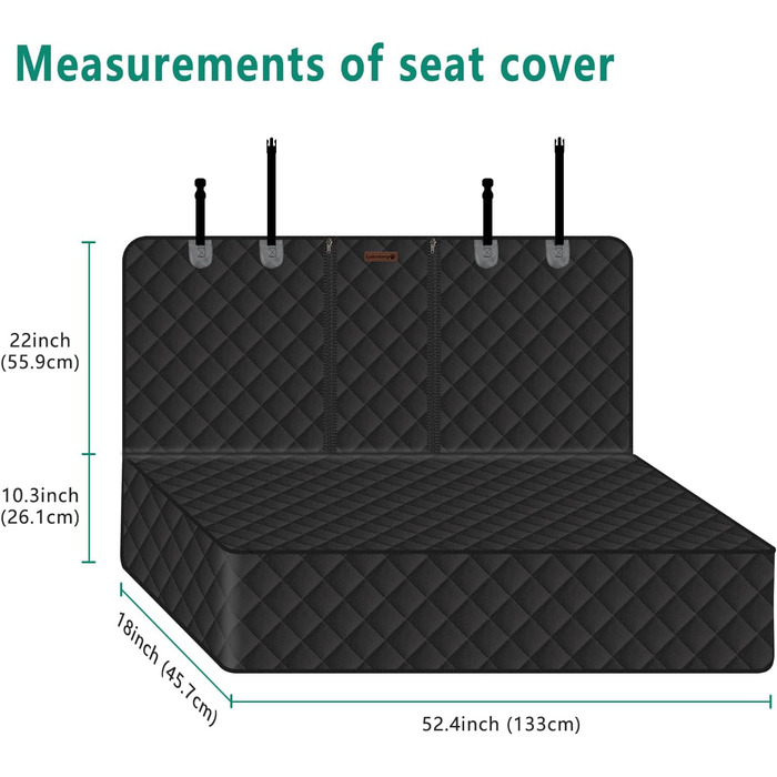 Чохли для автокрісел для собак Lydonberg, чохол для автокрісла, водонепроникний і нековзний, стійкий до подряпин, міцний, можна прати, захист заднього сидіння, універсальний для легкового автомобіля, вантажівки, позашляховика, чорний