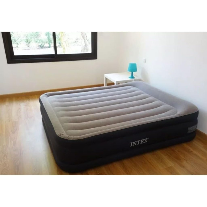 Ліжко з піднятою повітряною подушкою Intex Deluxe - Queen - 152 x 203 x 42 см - з вбудованим електричним насосом одномісне