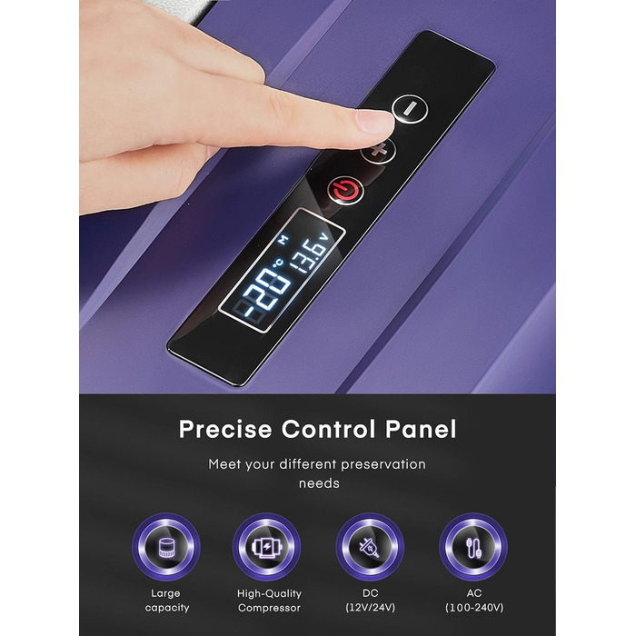 Компресорний холодильник FOHERE, автомобільний холодильник і морозильна камера 15 л, портативний міні-холодильник (20 20 ) з 12/24