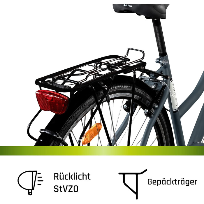 Жіночий велосипед Galano Arizona, 28 дюймів, міський велосипед, 7 передач, голландський велосипед, ретро V-Brakes