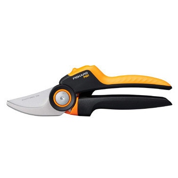 Садові ножиці Fiskars Bypass M, X-серія PowerGear, P921, З ручкою, що обертається, Для свіжих гілок та сучків, Антипригарне покриття, Леза з нержавіючої сталі, Довжина 20,1 см, Чорний/Помаранчевий, 1057173 X-серія P921