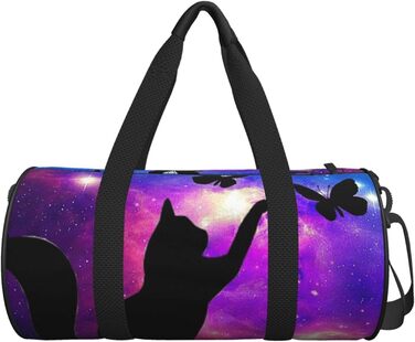 Дорожня сумка з дизайном котів, метеликів, зоряного неба та галактики, для фітнесу та спорту, велика спортивна сумка, сумка для вихідних для чоловіків та жінок