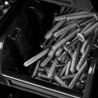 Штабелювані ящики для зберігання Настінна полиця - 1152 x 780 мм - Система зберігання 54 ящики для інструментів Відро з перфорованої дошки Полиця (чорна)