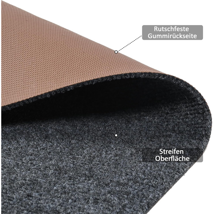 Килимок для коридору bimiti, нековзний, 300x90 см, брудозбірний килимок, килимок для кухні, що миється, килимок для коридору на метр, килимок для вітальні, спальні, кухні, офісу, коридору, сірий