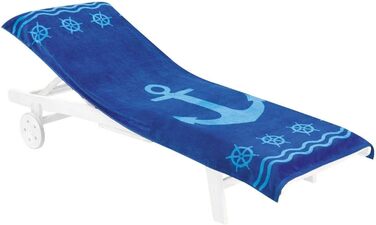 Махровий чохол для садового лежака anchor blue XXL, чохол на шезлонг, чохол на лежак з 100 бавовни, 83х200 см