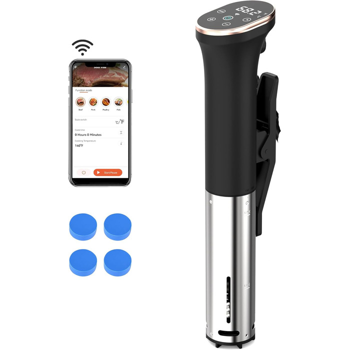 Кухонна палиця Керування додатком Wi-Fi (2.4G WiFi) 1400 Вт Sous-Vide Stick 10-90C, таймер 1-99 хв Циркуляція на 360 Паличка для плити Suvide з магнітом Souse Vide