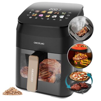 Аерофритюрниця Cecotec Cecofry&Grill Smokin 4500, 4.5 л, чорна
