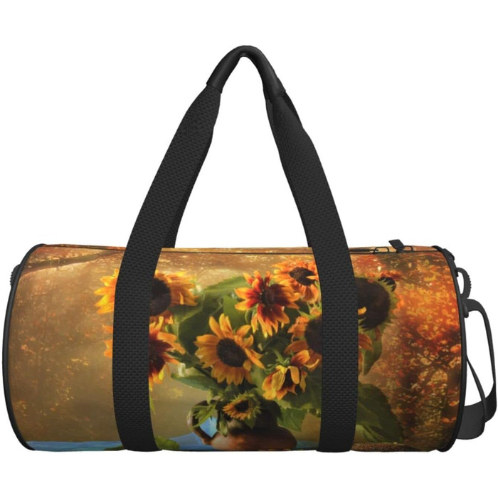 Дорожня сумка-циліндр з квітковим принтом, спортивна сумка для чоловіків та жінок, сумка-мішок, спортивна дорожня сумка