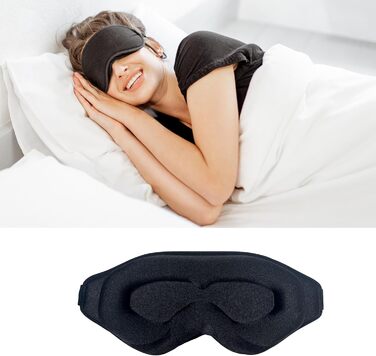 Маска для сну AJUVENATE 3D для чоловіків та жінок, 100 затемнення, відсутність тиску на очі, дихаючий матеріал, зручна пов'язка дл