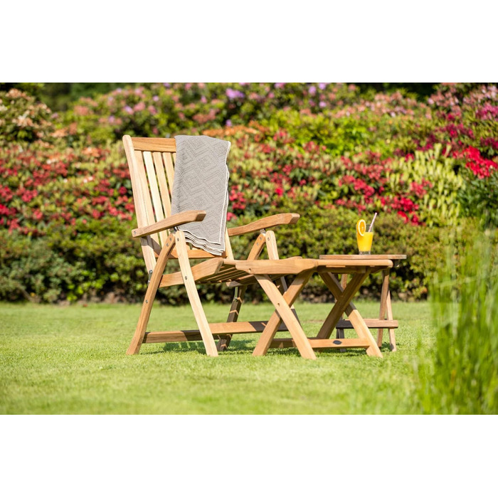 Табурет для ніг Pisa Teak Wood Garden 47 x 49 см складний також як журнальний столик