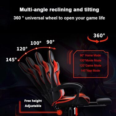 Ігрове крісло Комп&39ютерне крісло Крісло для домашнього офісу Інтернет-ігрове крісло Барне спортивне крісло-підйомник Чорний білий