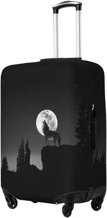 Чохол для валізи Вовчий Нічний Місяць, міцний захист для багажу, підходить для валіз розміром 45.7 - 81.3 см, малий, Чорний