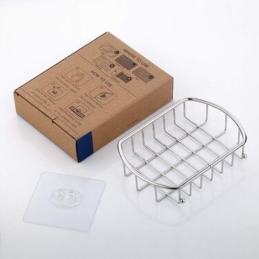 Мильниця без свердління, прозорий самоклеючий кошик для мила, нержавіюча сталь, душова полиця для ванної кімнати, настінний тримач