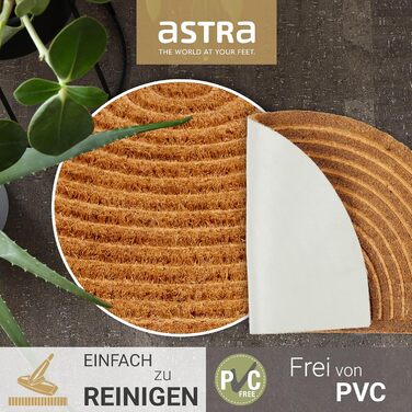 Килимок для дверей Astra Modern - Кокосовий килимок 45x75 см Напівкруглий Натуральний - Нековзний килимок для уловлювання бруду, міцний - Килимок для приміщень - Килимок для критих відкритих приміщень 45 x 75 см (півколо) Смуги Півколо