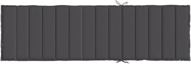 Подушка для шезлонгу LAPOOH Melange Anthracite 200x70x4 см Тканина, Подушка для шезлонга, Подушка для шезлонга, Подушка для шезлонга, Подушка для лавки, Подушка для стільця для високих стільців, Подушки для шезлонгів - 4002519