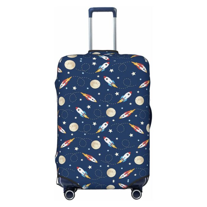 Чохол для валізи Ракета в космосі BAFAFA, захисний еластичний чохол від подряпин і пилу для багажу, чорний, розмір 85